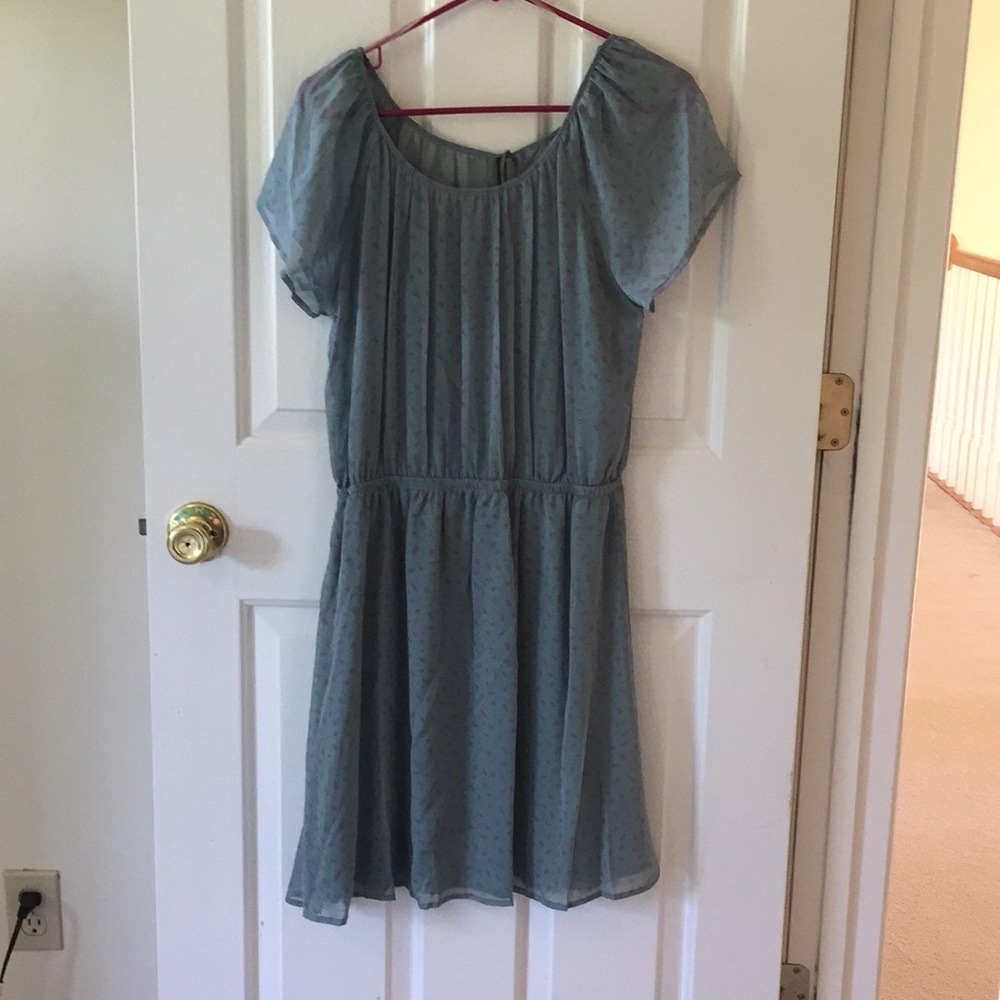 Mauve Green dress.